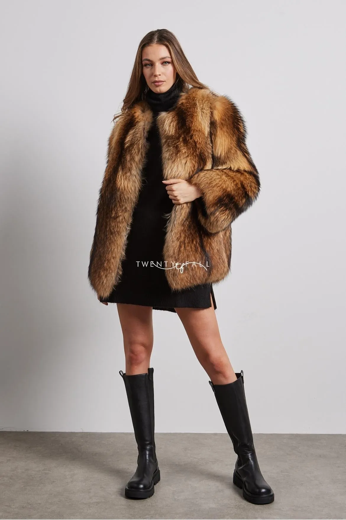Full Pelt Natural Raccoon Fur Coat