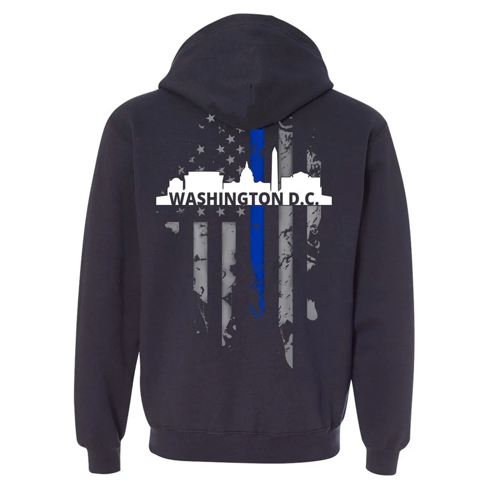 Full Zip Up - Thin Blue Line Washington D.C. Skyline