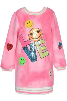 GBY Pink Furry Love & Smile Dress
