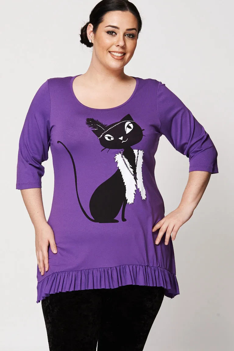 Glamour Cat Frill Hem Tunic