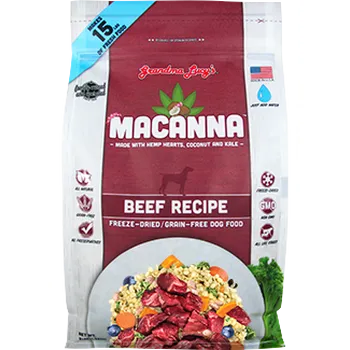 Grandma Lucy's Macanna Grain Free Beef Recipe Freeze-Dried Raw Dog Food