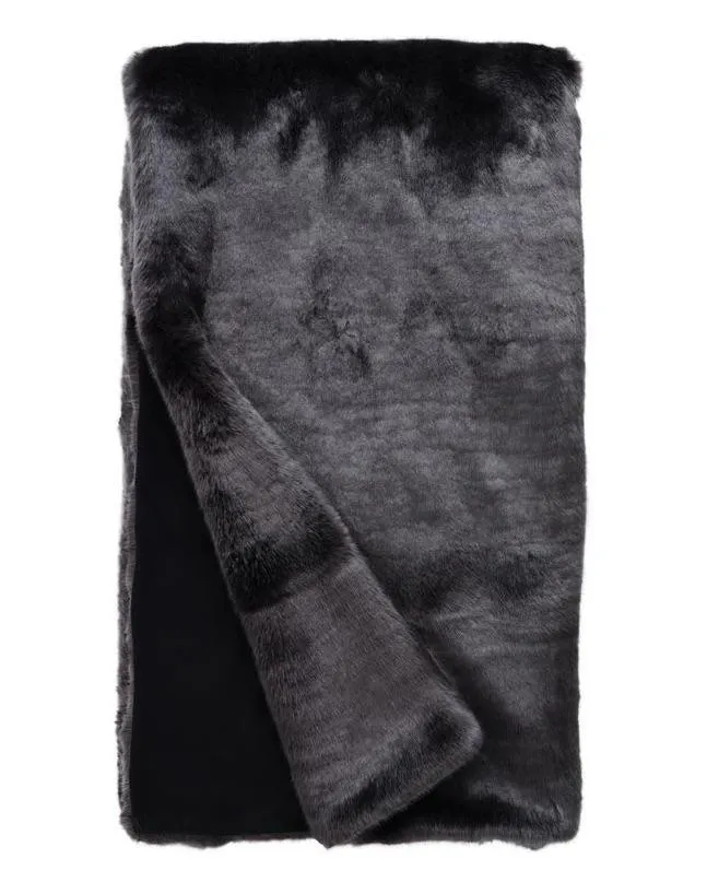 Graphite Mink Couture Faux Fur Throw Blanket by Fabulous Furs