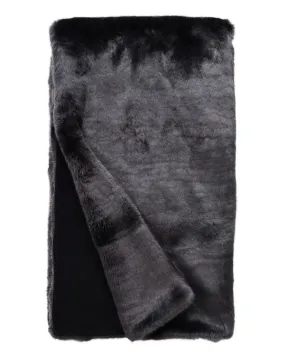Graphite Mink Couture Faux Fur Throw Blanket by Fabulous Furs