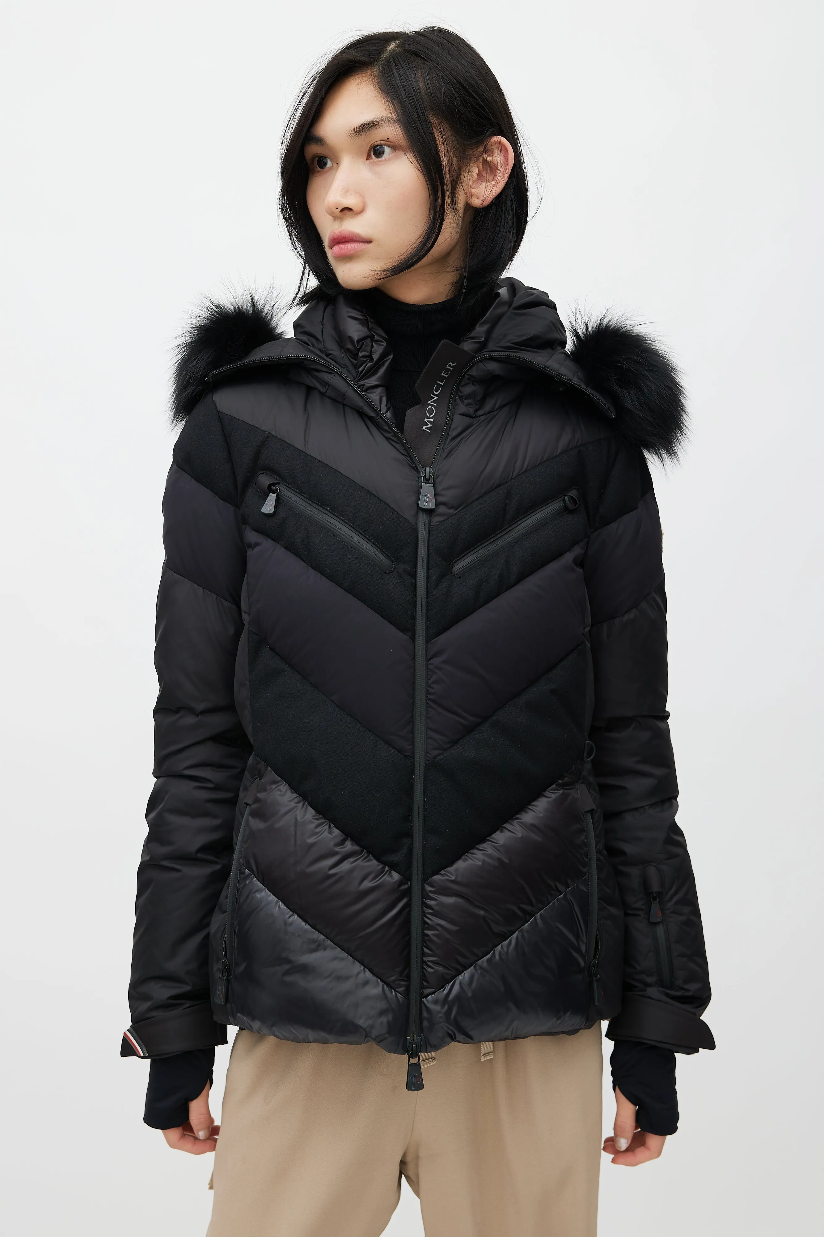Grenoble Black Padded Ski Jacket