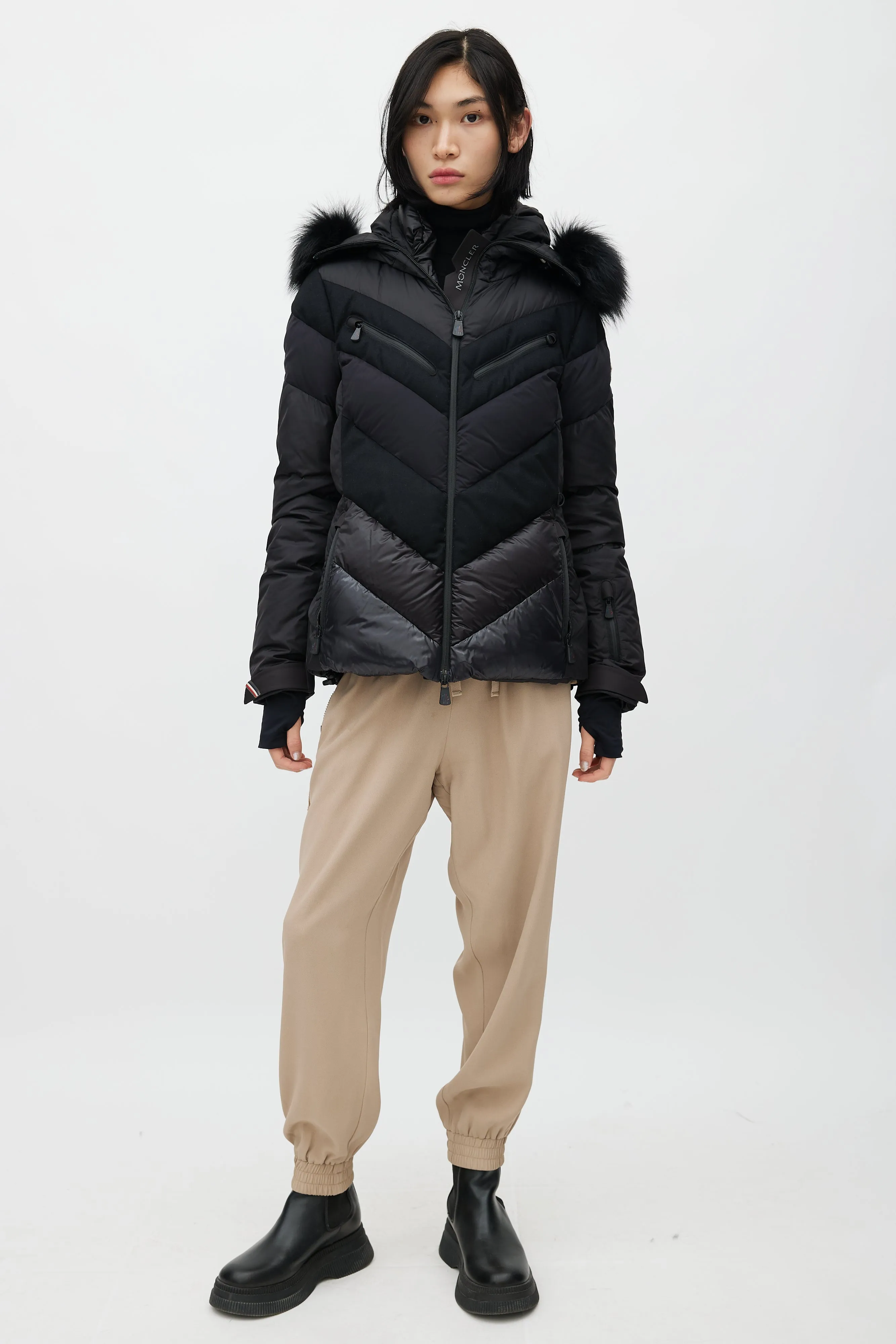Grenoble Black Padded Ski Jacket