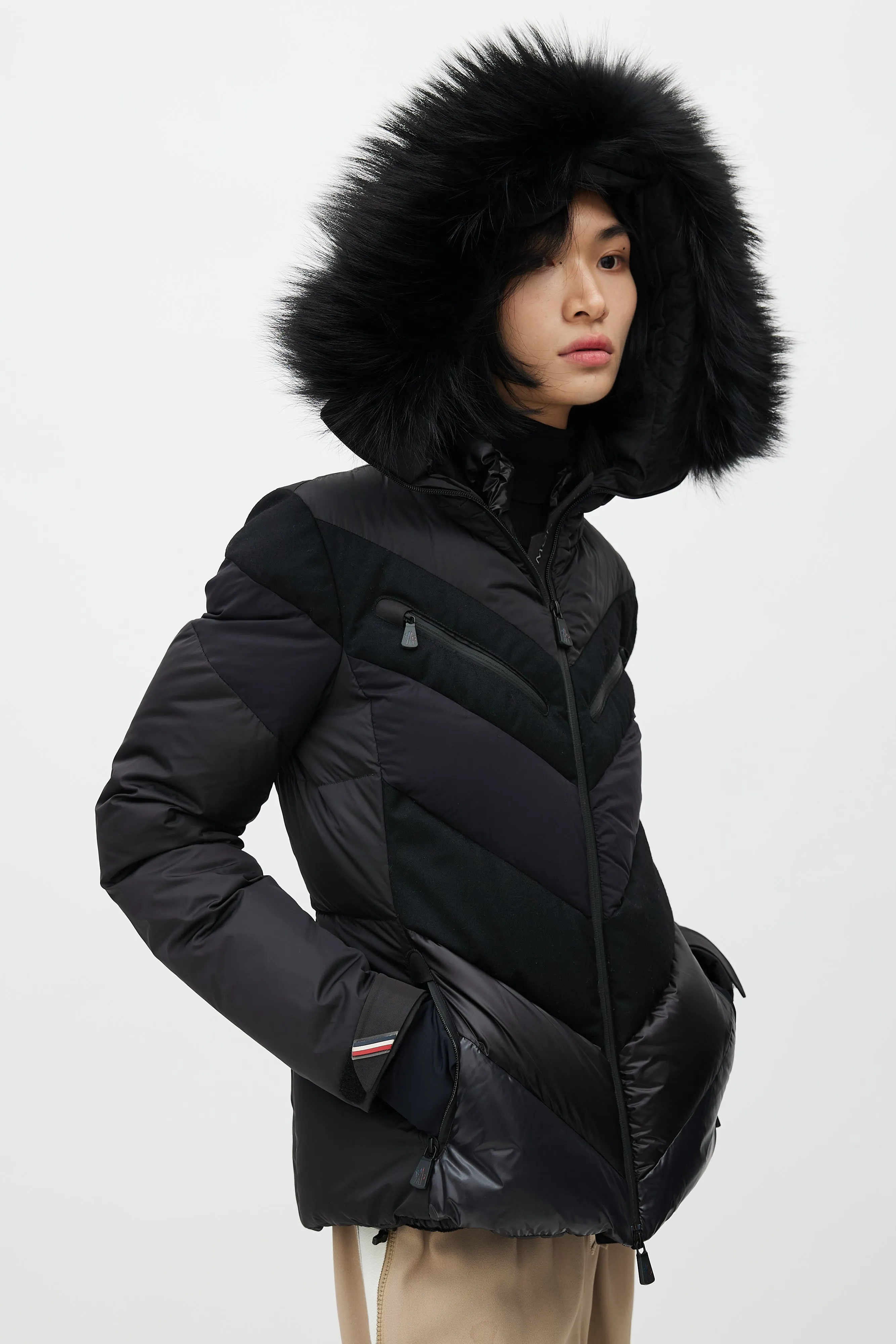 Grenoble Black Padded Ski Jacket