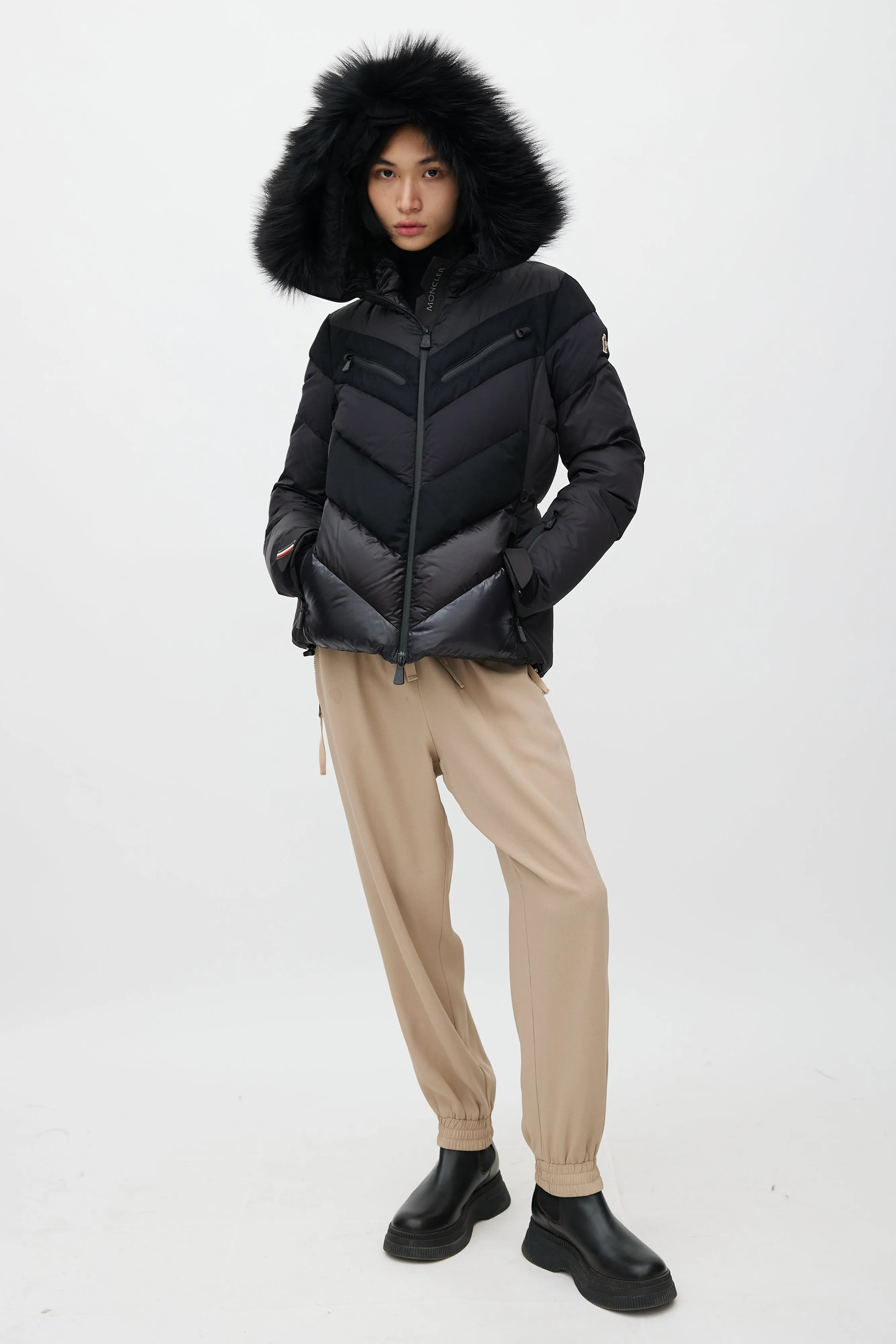 Grenoble Black Padded Ski Jacket