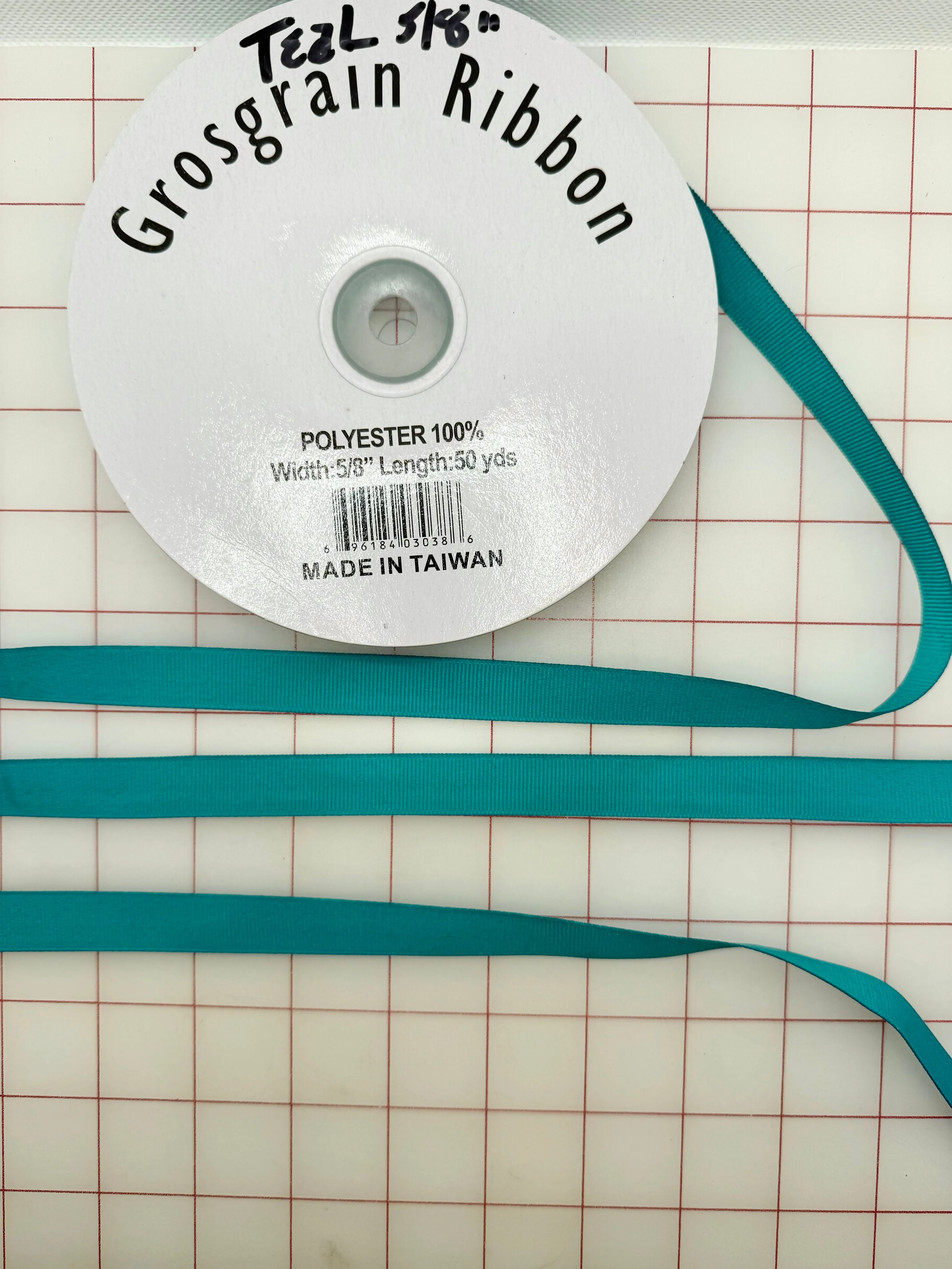 Grosgrain Ribbon - 3/8-inch Teal