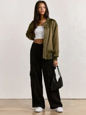 High Waist Woven Cargo Pant - Aaron & Amber