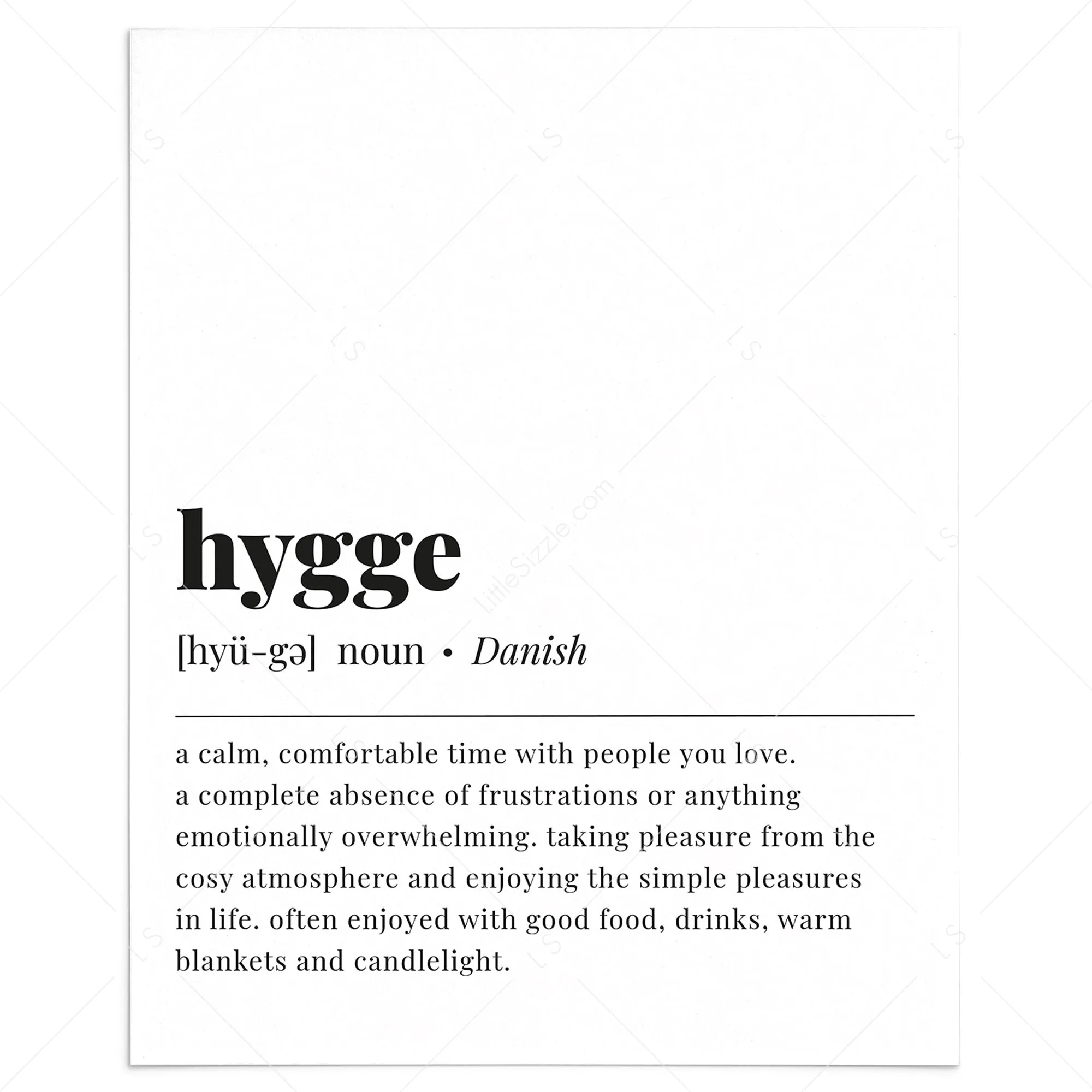 Hygge Definition Print Instant Download