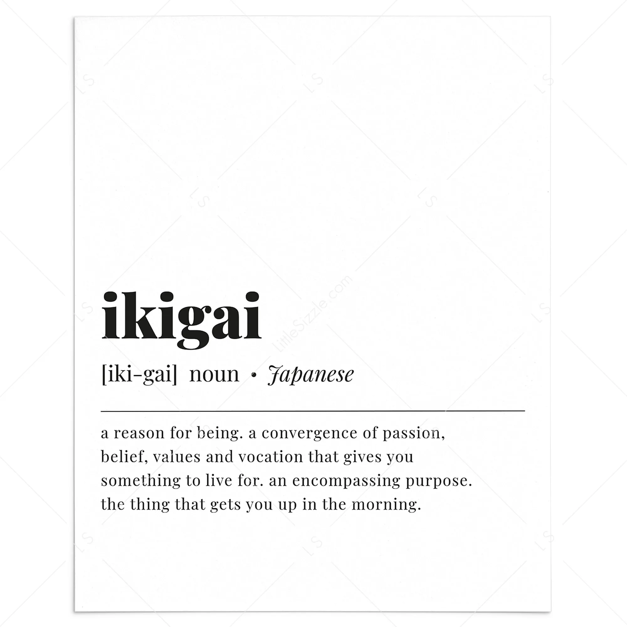 Ikigai Definition Print Instant Download