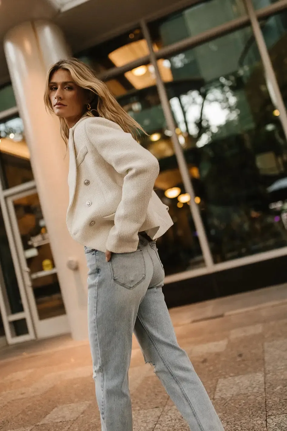 Isabella Blazer in White - FINAL SALE
