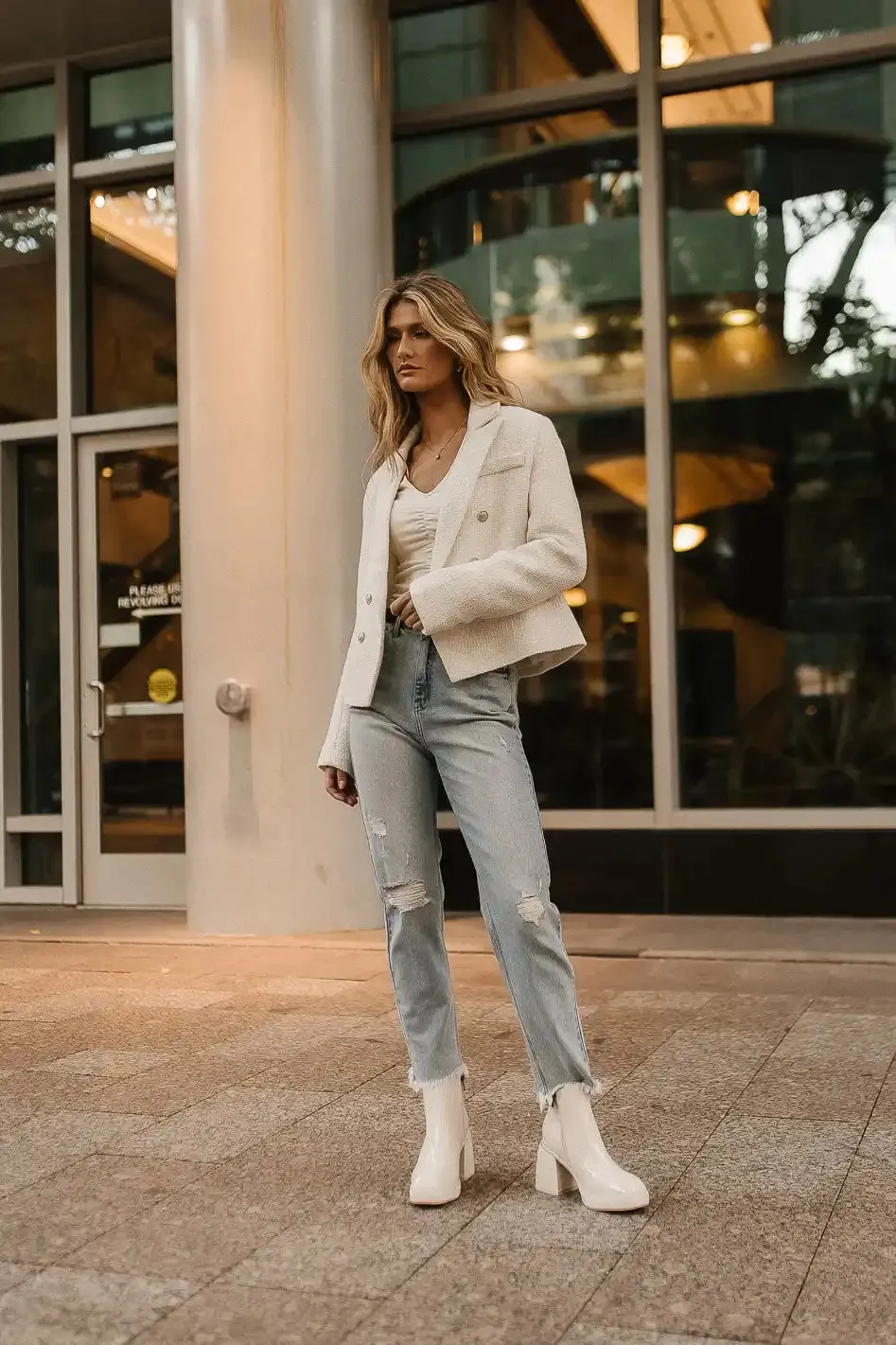 Isabella Blazer in White - FINAL SALE