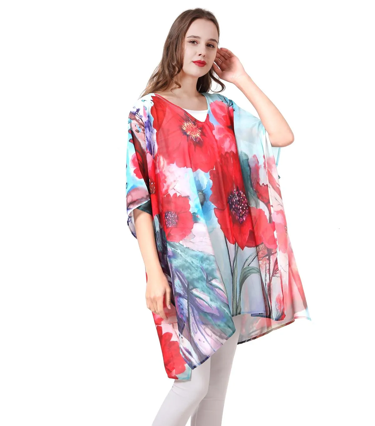 JC061915 Lotus V-Neck Tunic