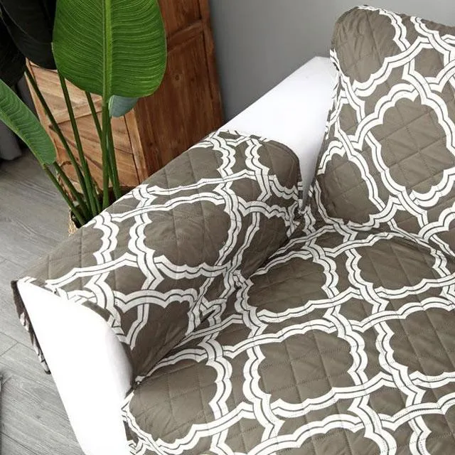Khaki Mosaic Couch Protector