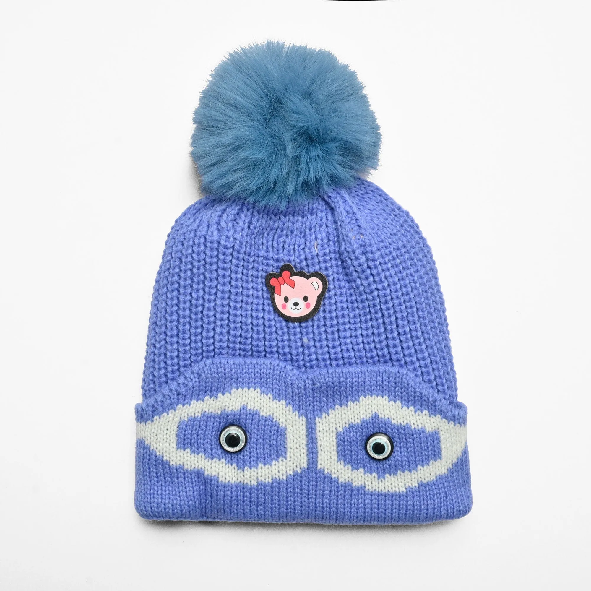 Kid's Pom Pom Fur Beanie Cap