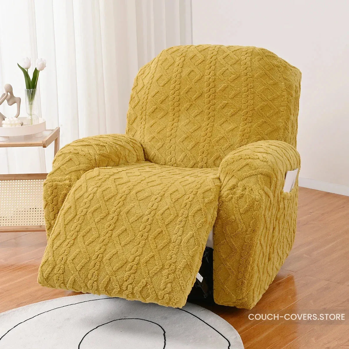 Knitted recliner chair cover