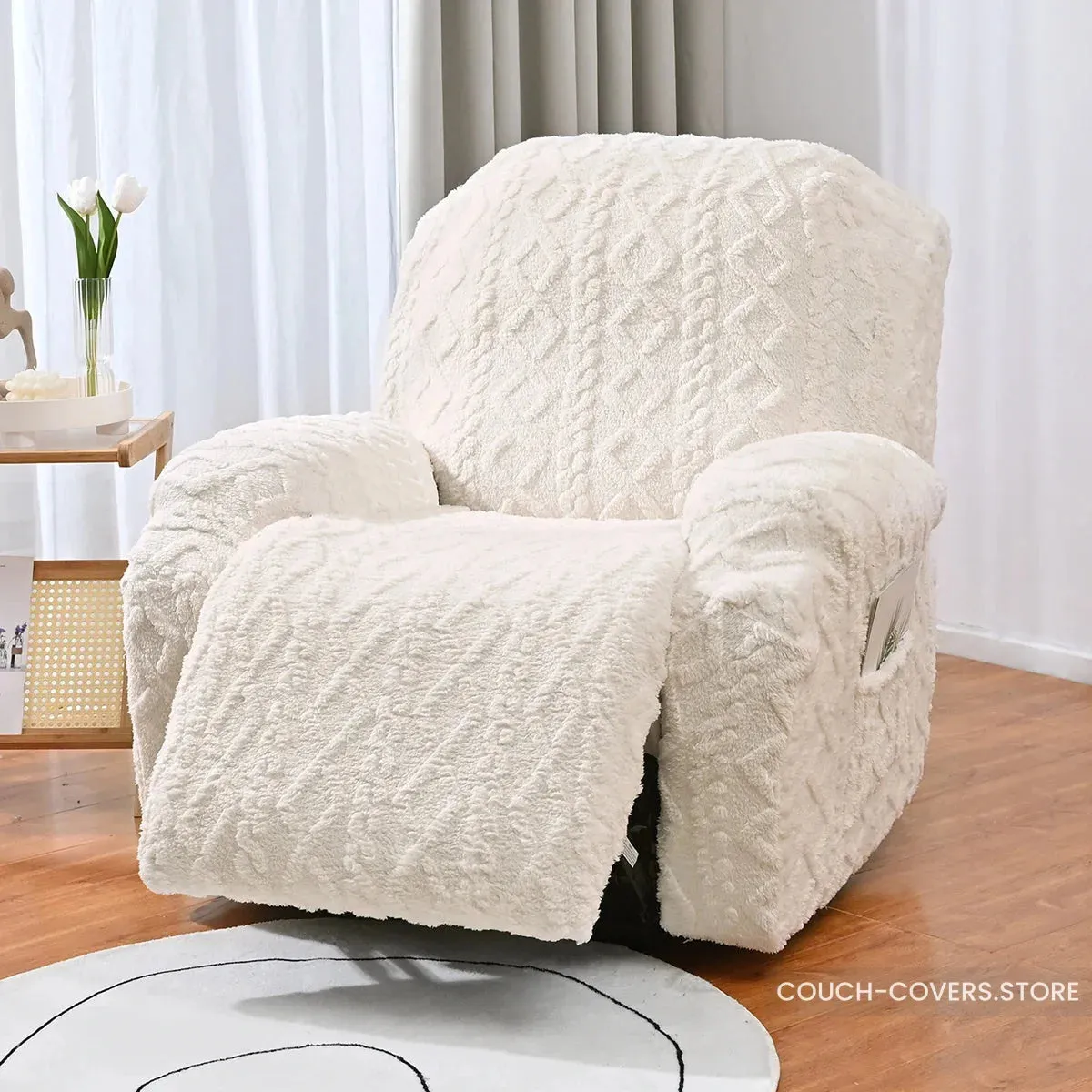 Knitted recliner chair cover