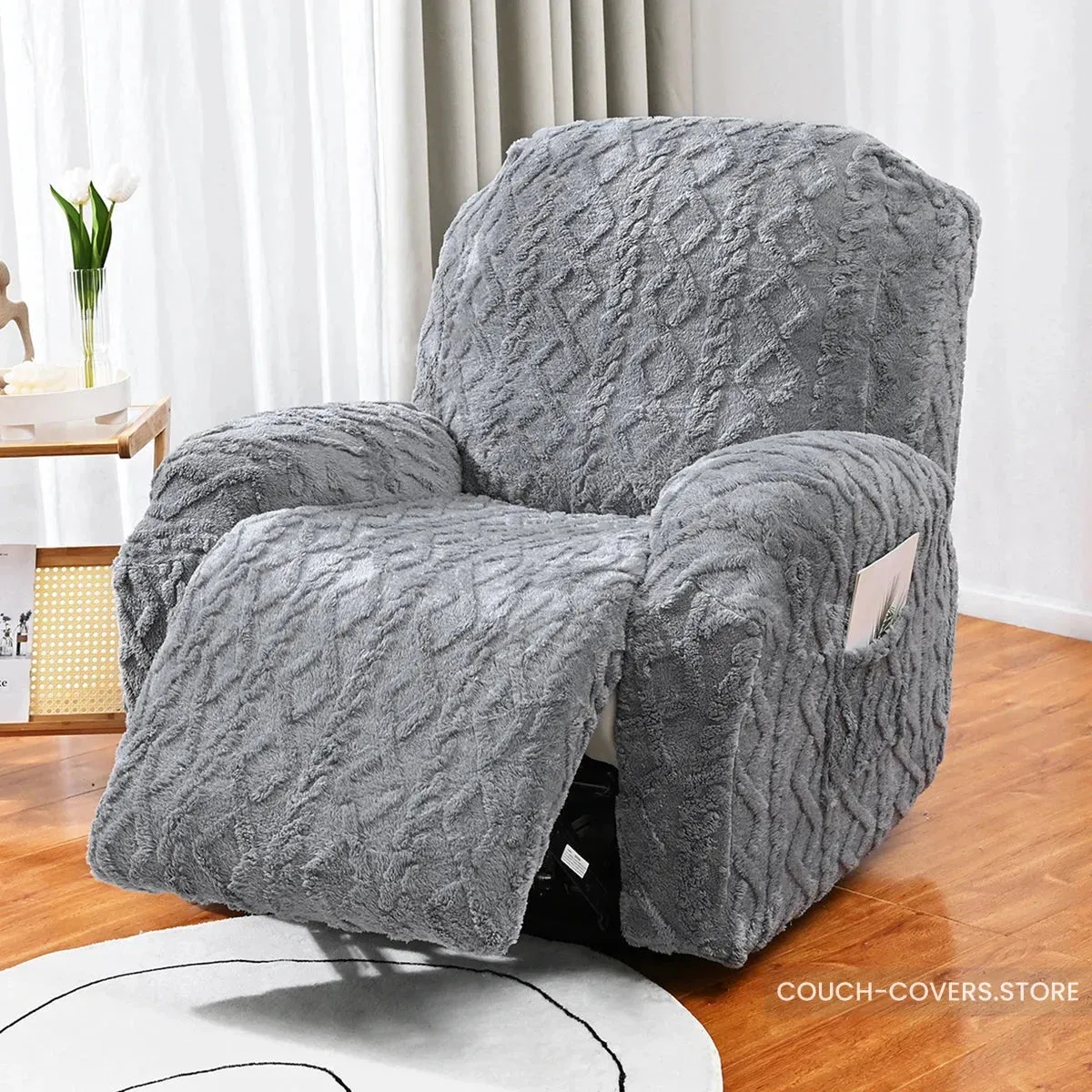 Knitted recliner chair cover
