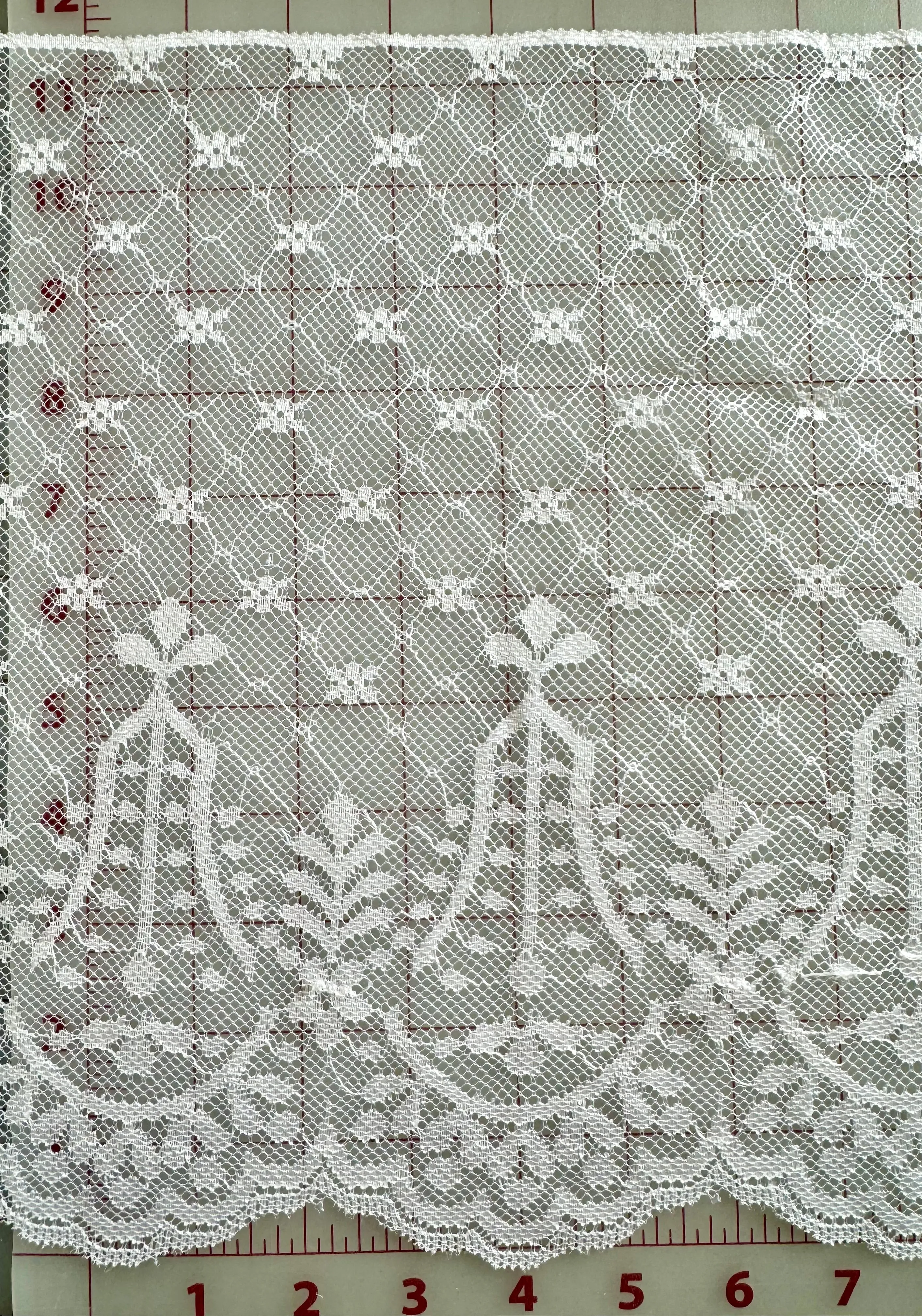 Lace Trim - 11-inch Wide Scalloped Border Lace White