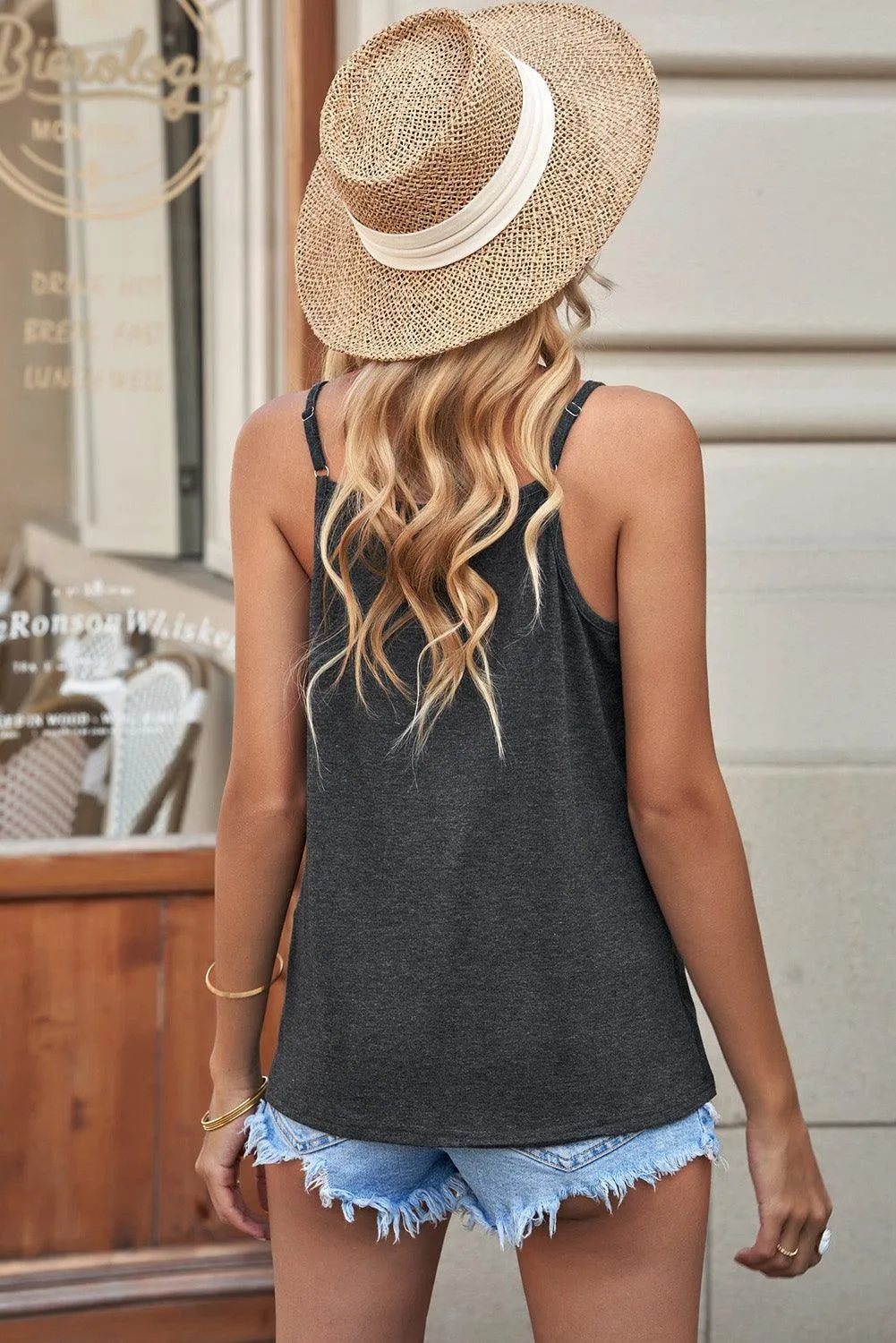 Lace Trim V-Neck Cami Top