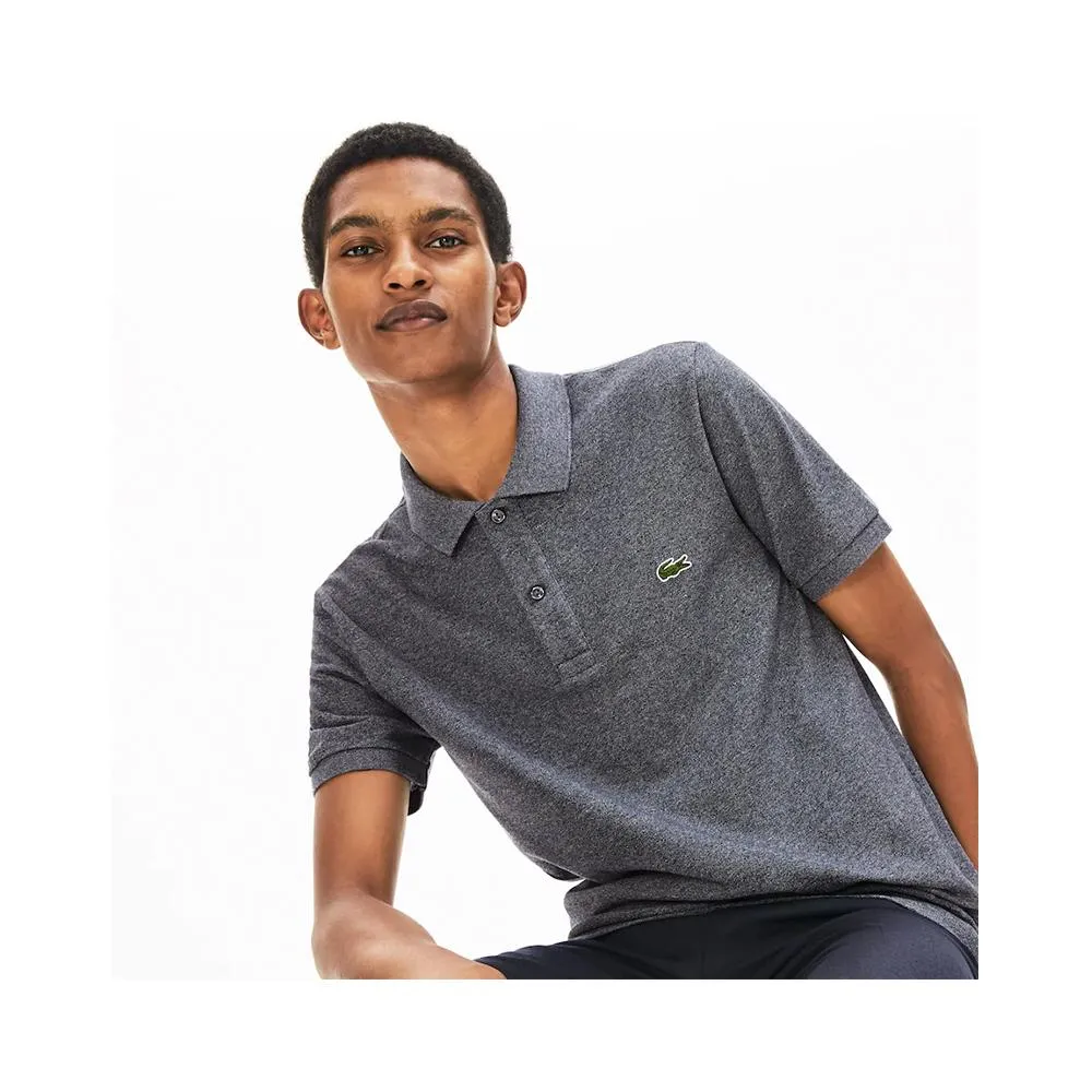 Lacoste Men's Petit Pique Slim Fit Polo Shirt Eclipse Jaspe PH4012 E8G