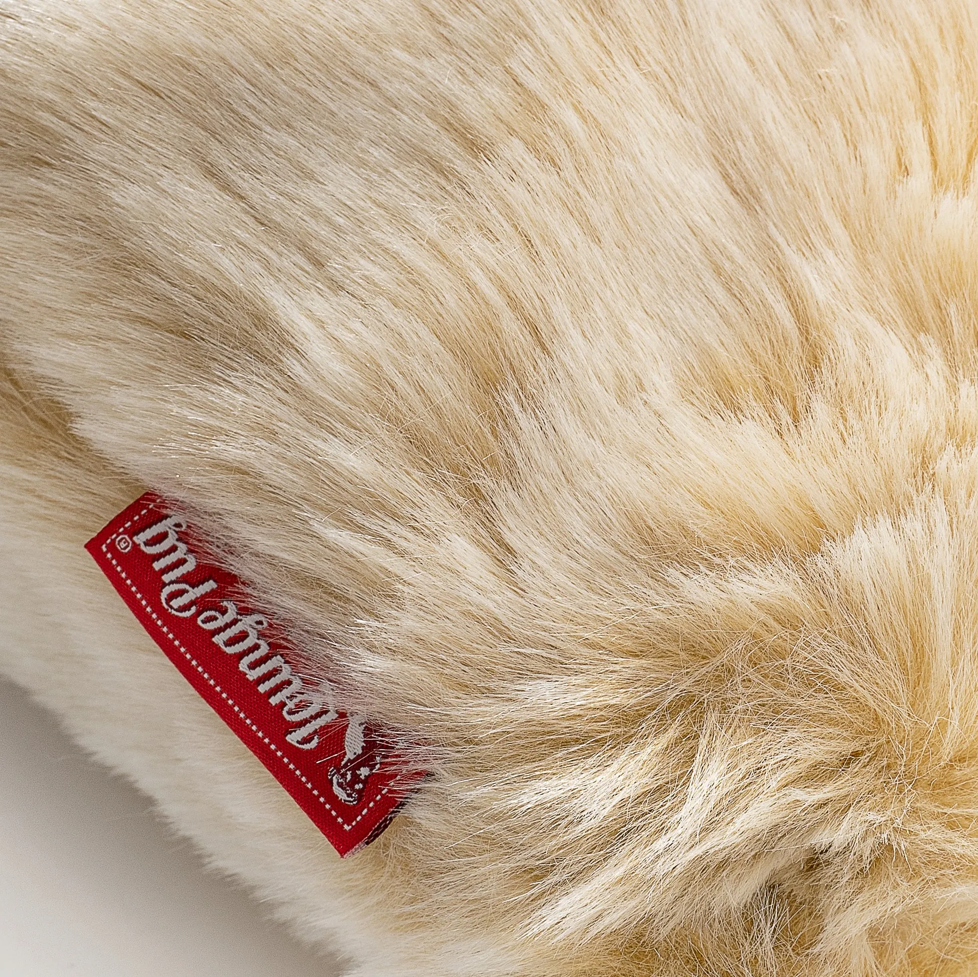Large Footstool - Faux Fur Sheepskin White