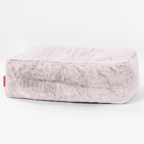 Large Footstool - Fluffy Faux Fur Rabbit Dusty Pink
