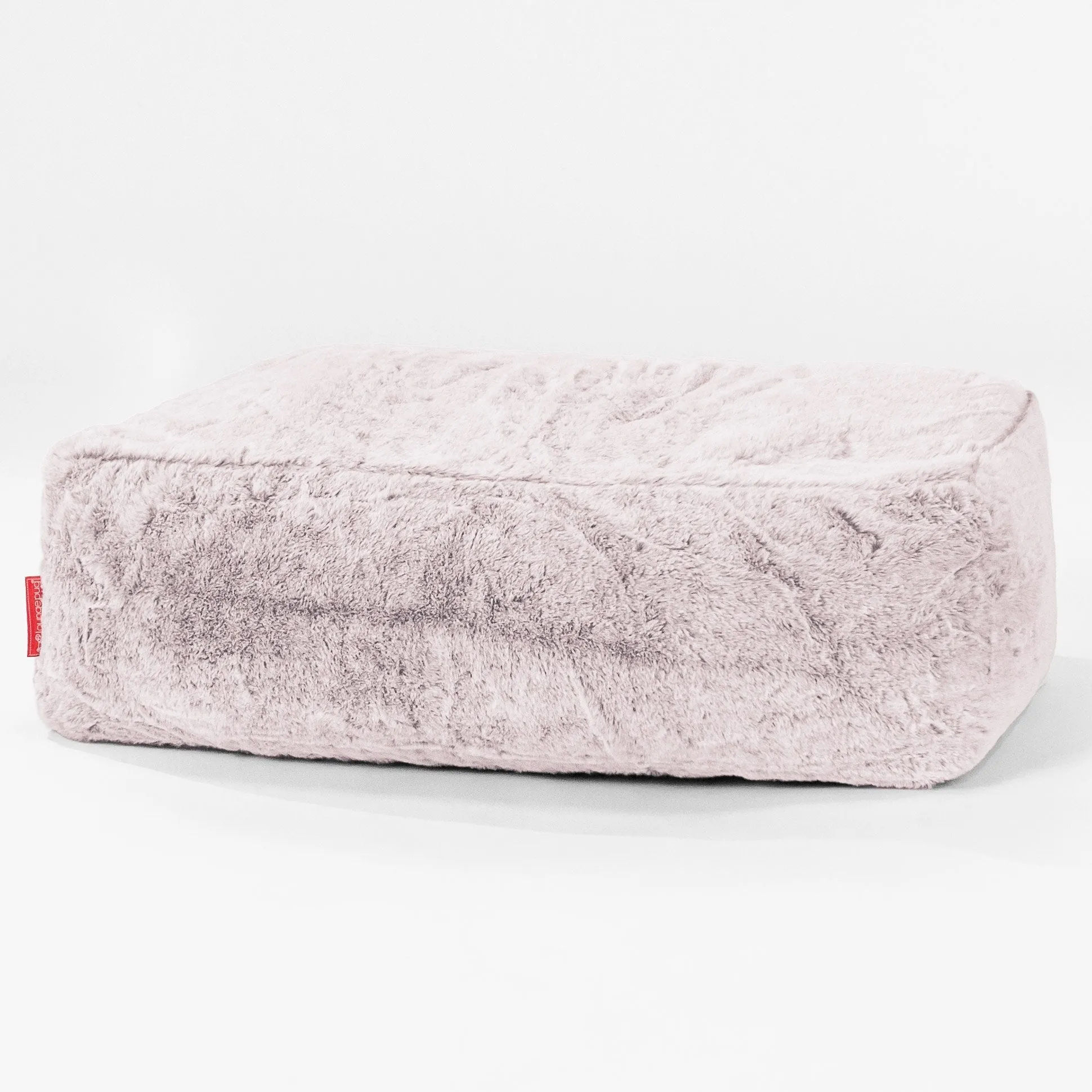 Large Footstool - Fluffy Faux Fur Rabbit Dusty Pink