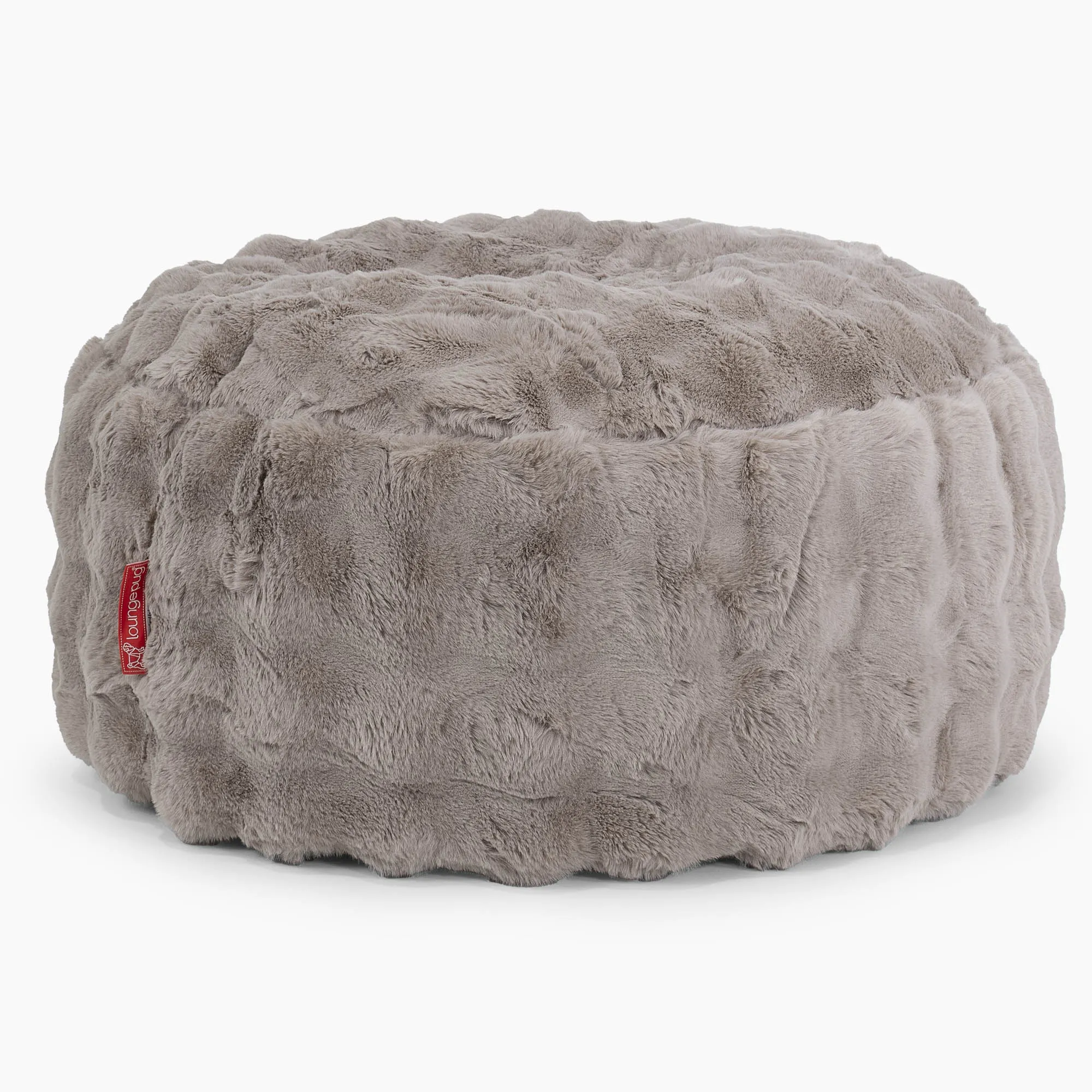 Large Round Pouffe - Bubble Faux Fur Mink