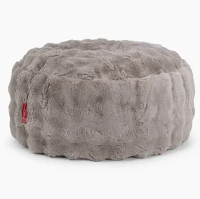 Large Round Pouffe - Bubble Faux Fur Mink