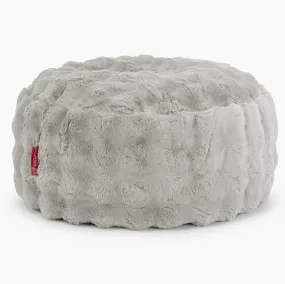 Large Round Pouffe - Bubble Faux Fur Sage Green
