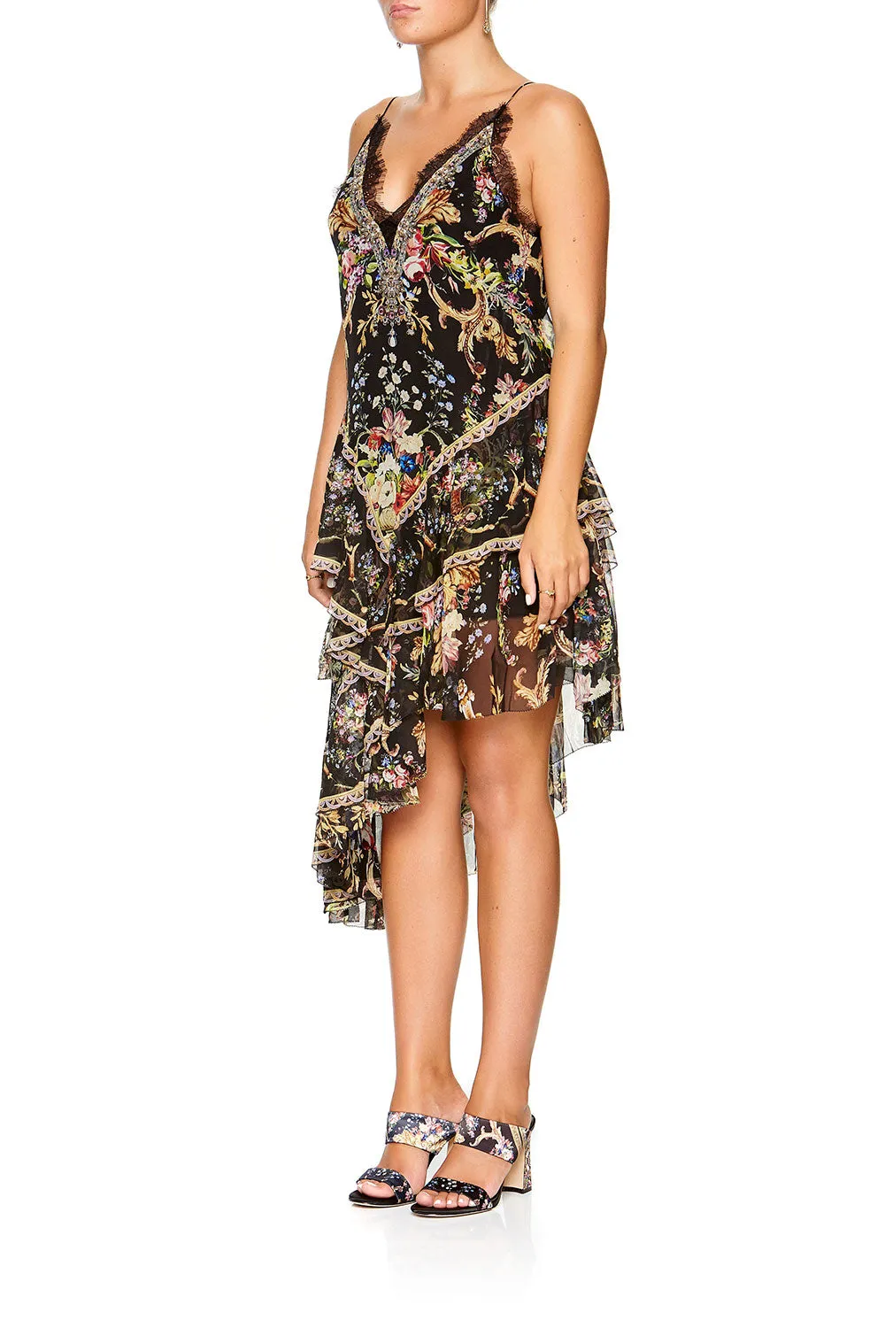 LAYERED ASYMMETRICAL DRESS FRIEND IN FLORA