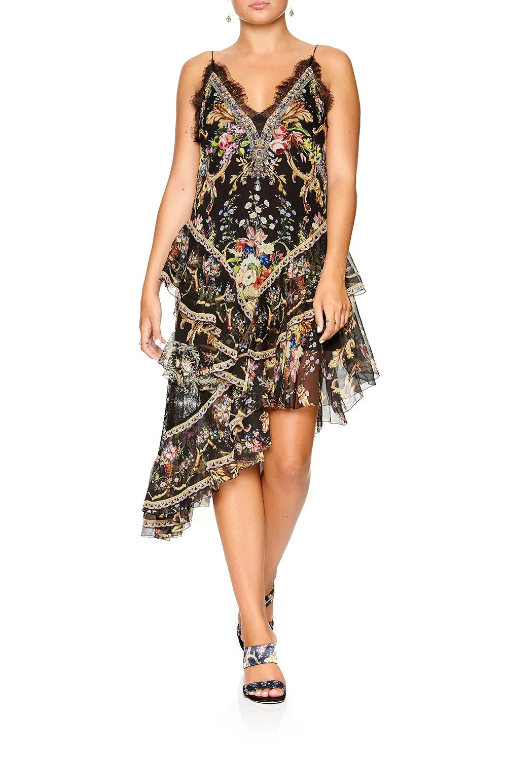 LAYERED ASYMMETRICAL DRESS FRIEND IN FLORA