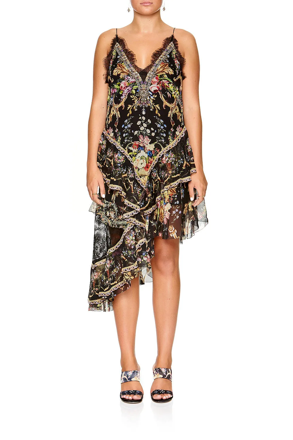 LAYERED ASYMMETRICAL DRESS FRIEND IN FLORA