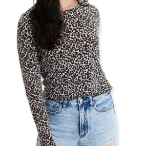 Leopard Long Sleeve Fitted Top