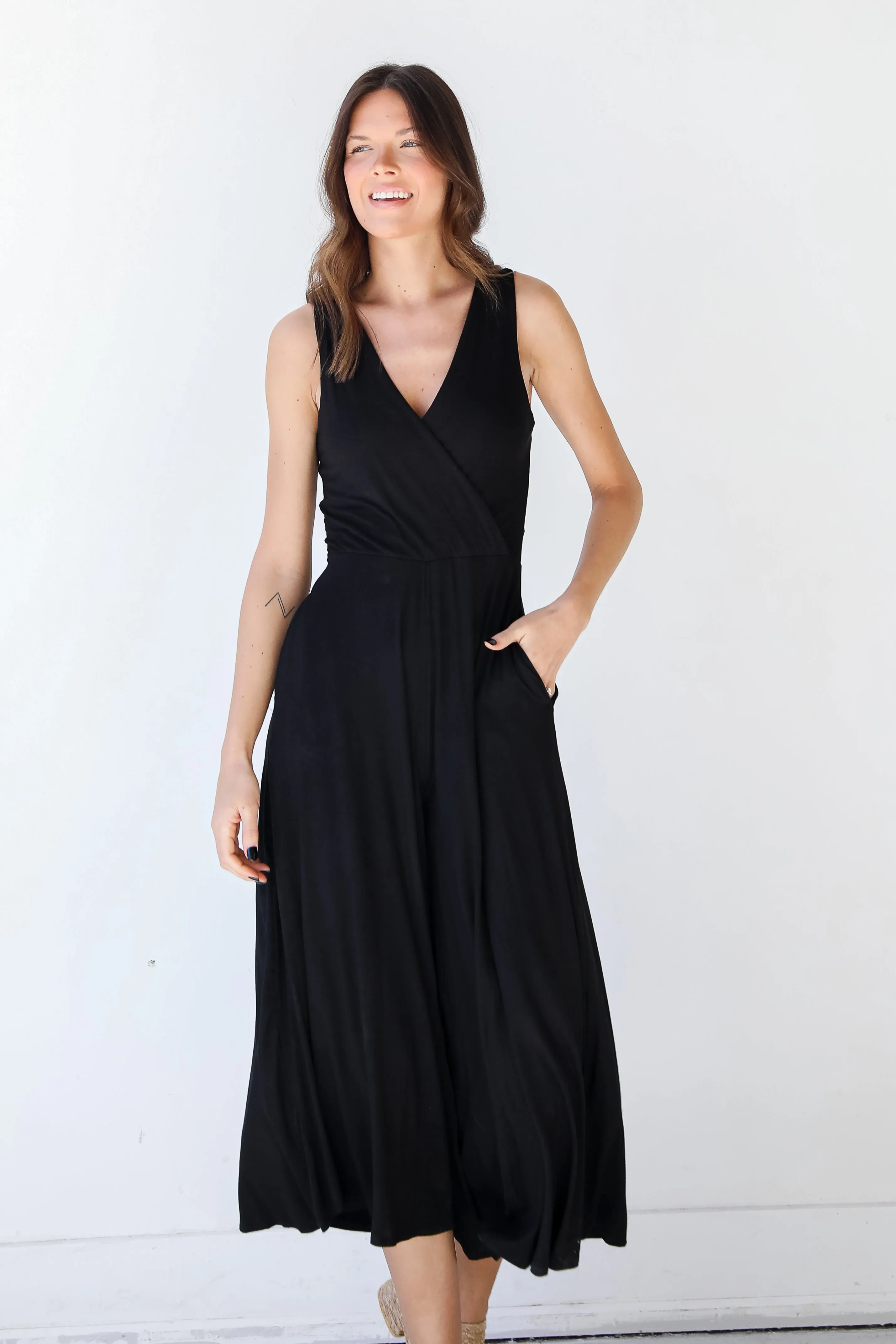 Let's Get Together Surplice Jumpsuit