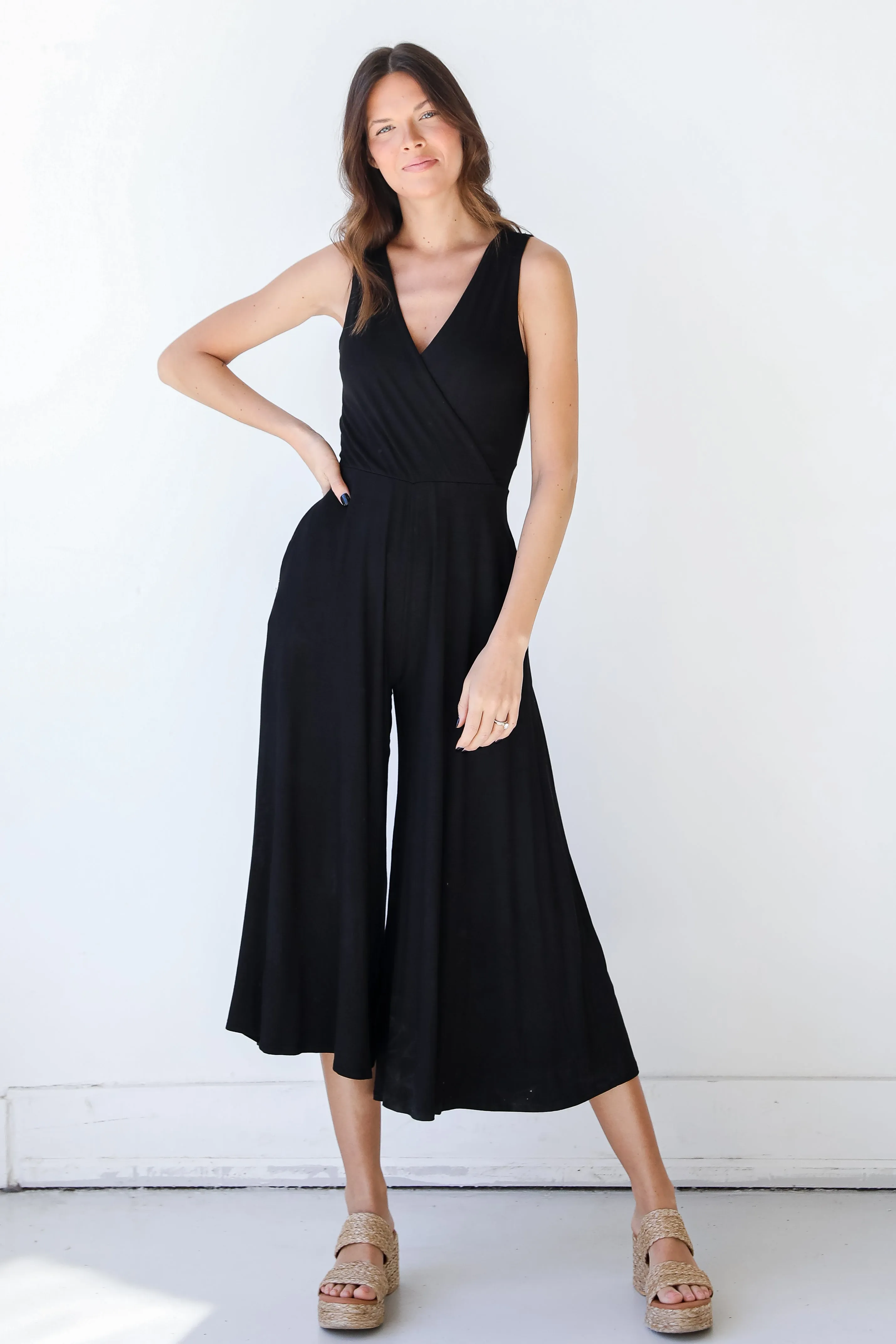 Let's Get Together Surplice Jumpsuit