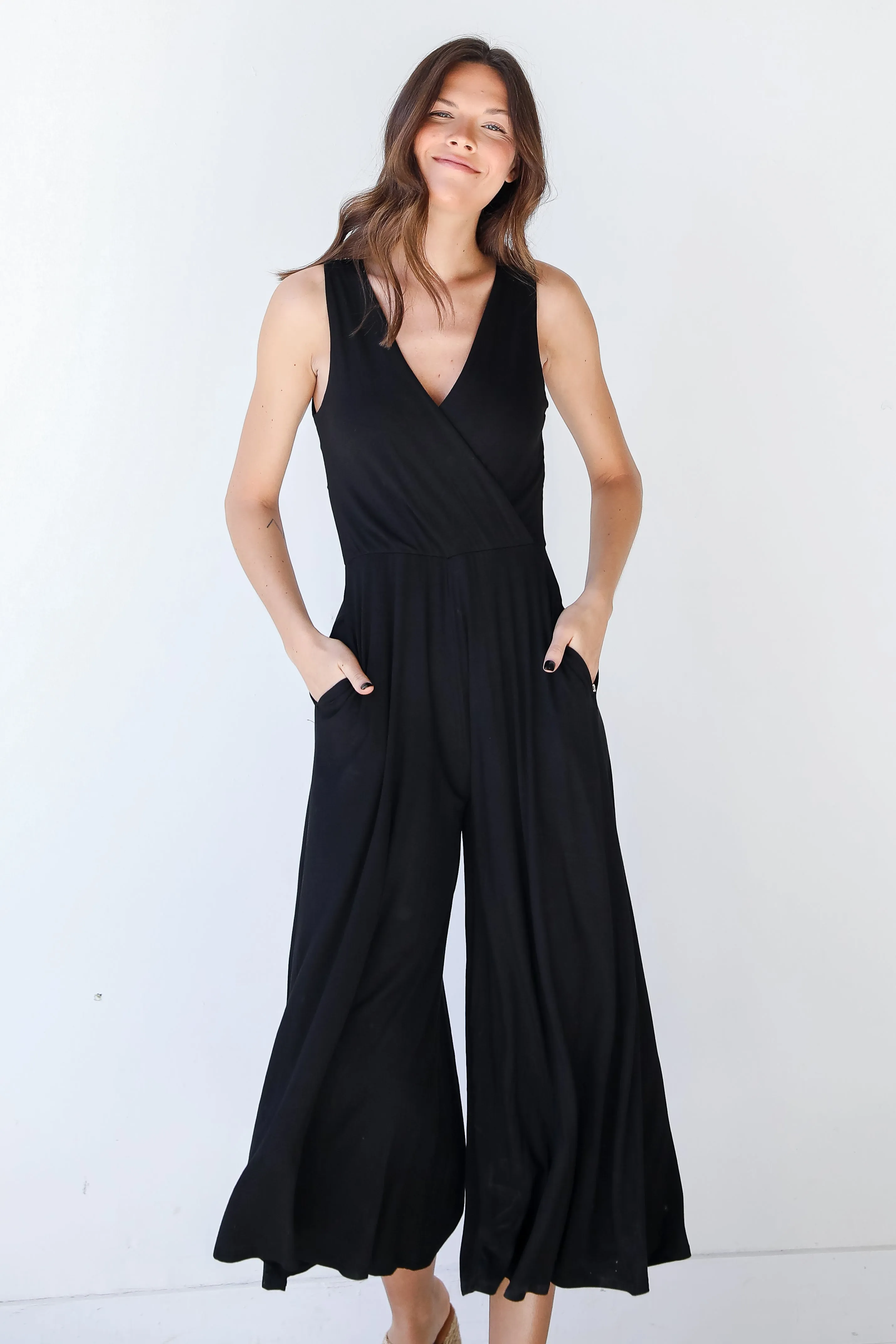 Let's Get Together Surplice Jumpsuit