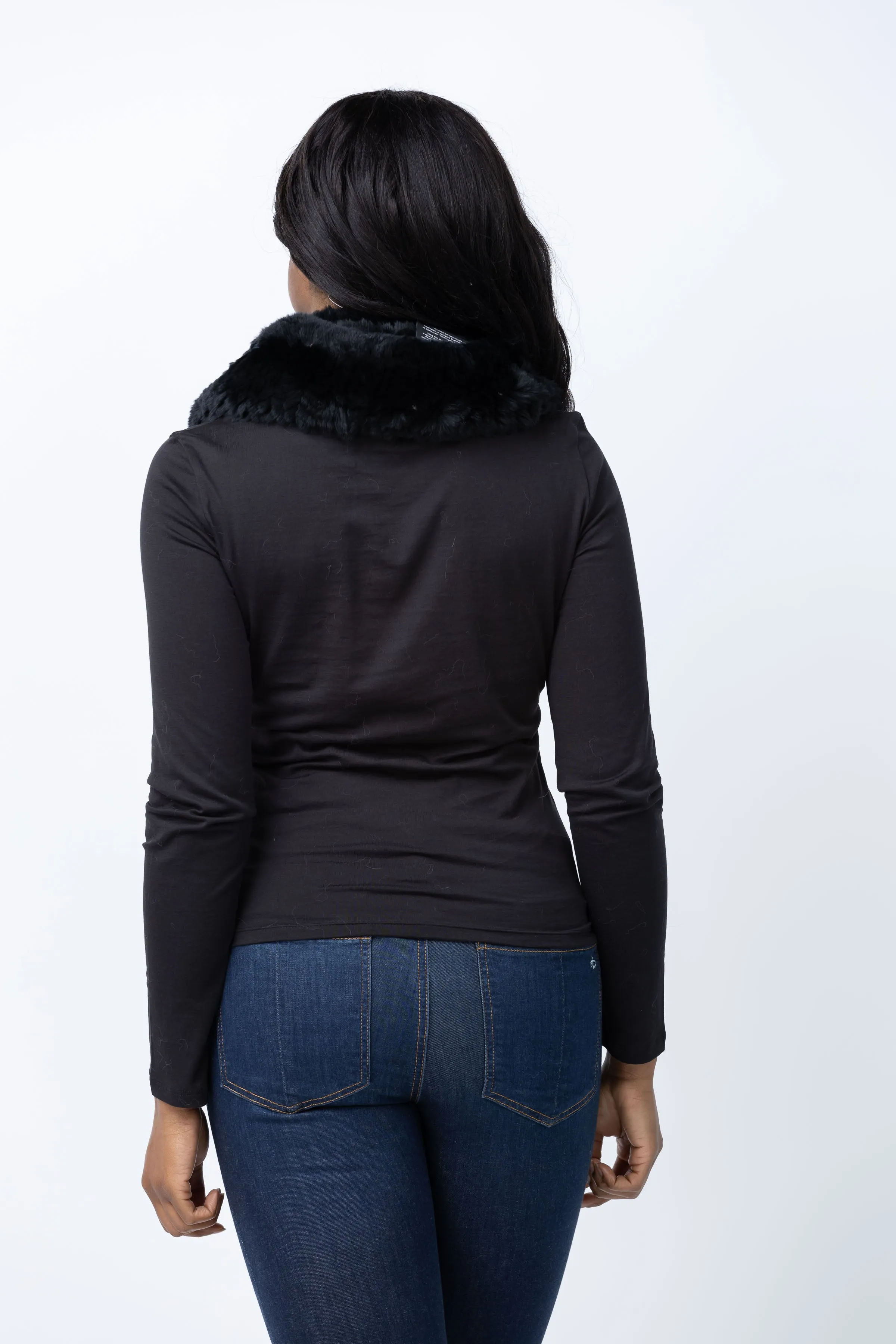 Linda Richards Fur Funnel Snood in Black