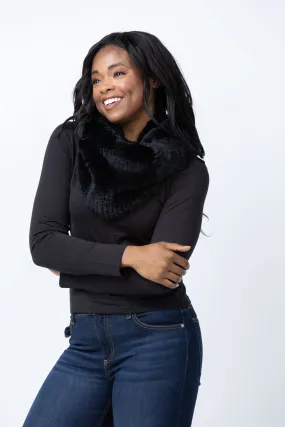 Linda Richards Fur Funnel Snood in Black
