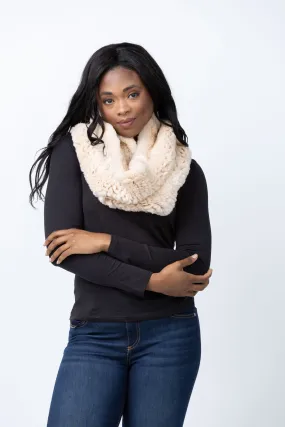 Linda Richards Fur Funnel Snood in Champagne