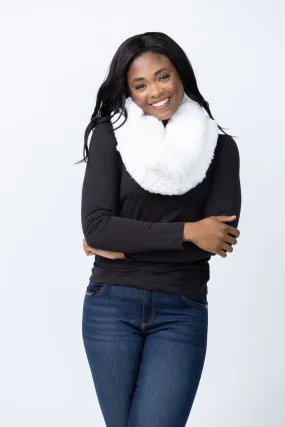 Linda Richards Fur Funnel Snood in White