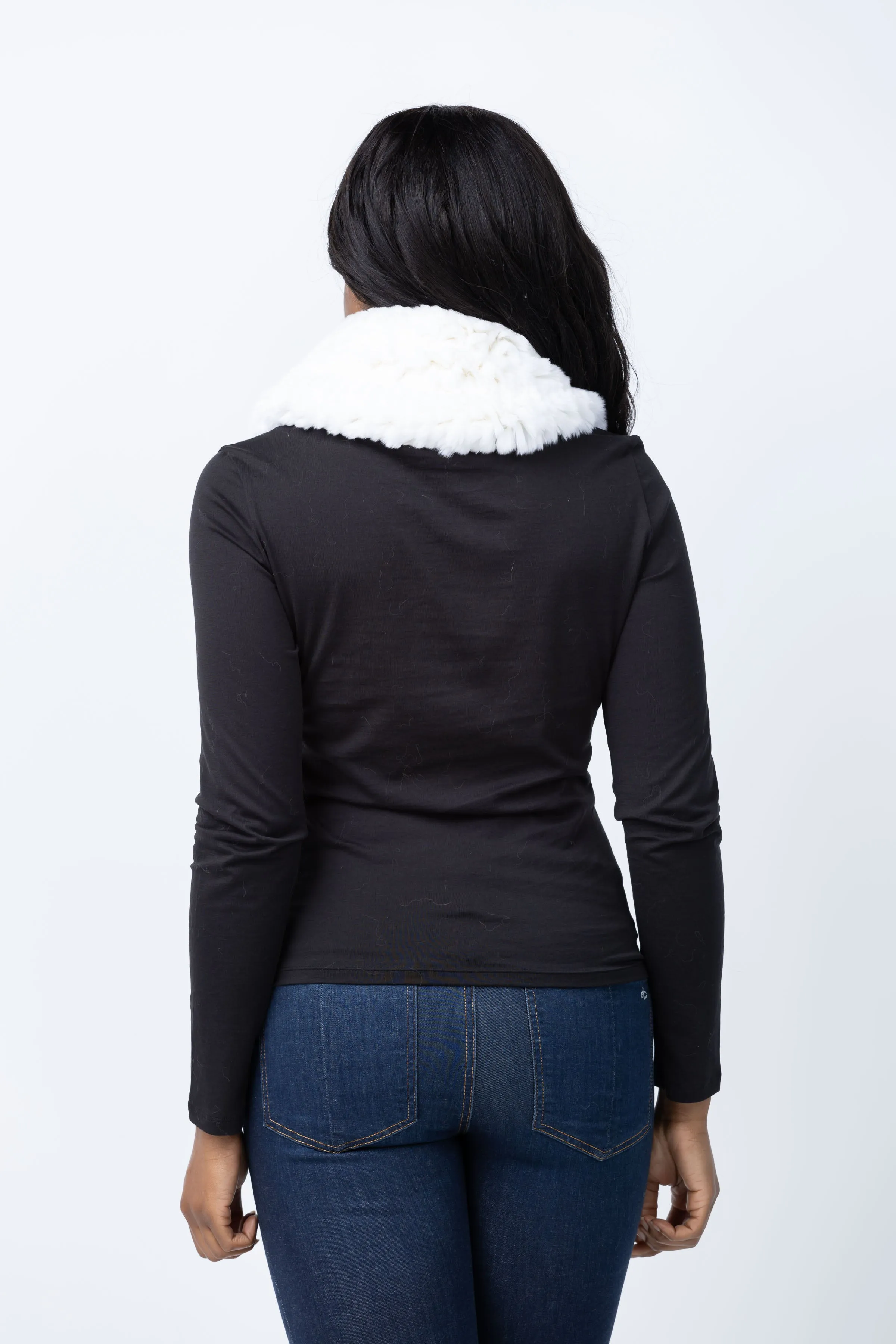 Linda Richards Fur Funnel Snood in White