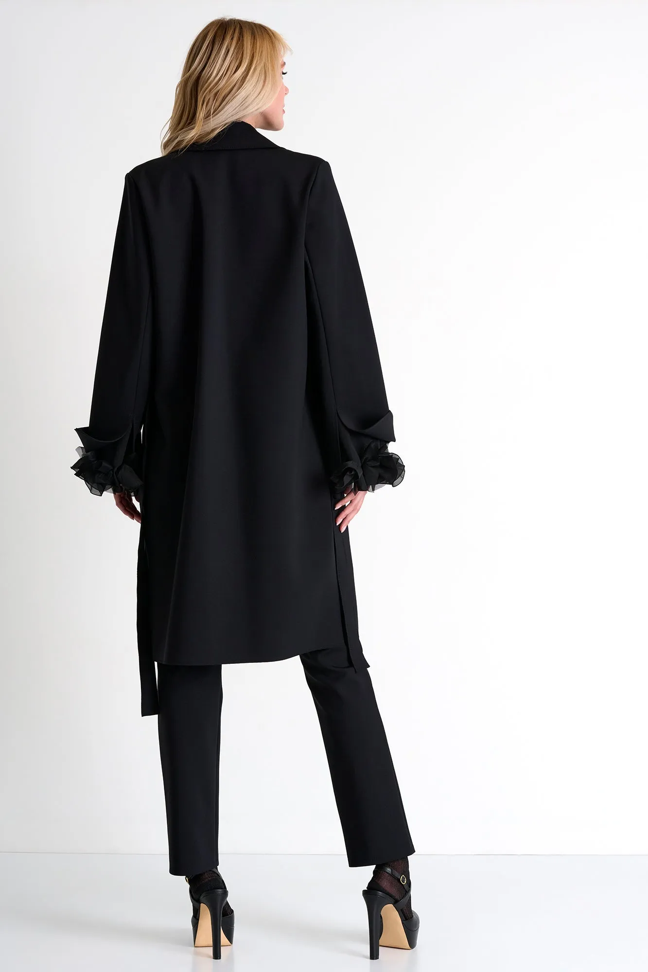 Long Coat With Tie Belt - 52467-80-800