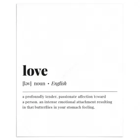 Love Definition Print Instant Download