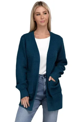 Low Gauge Waffle Open Cardigan Sweater