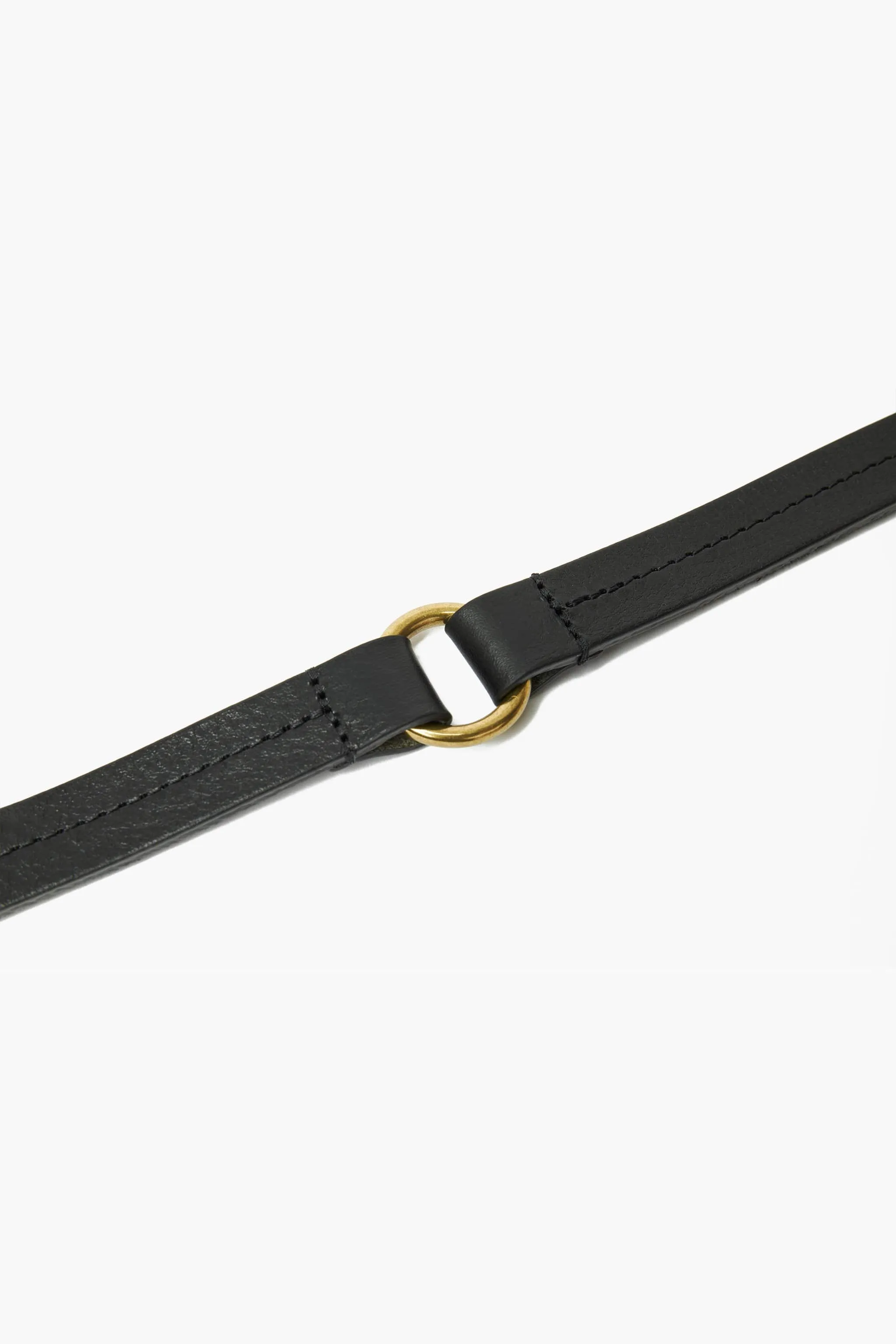 Luxury Black Leather Dog Collar with Center Ring, Handmade in the UK