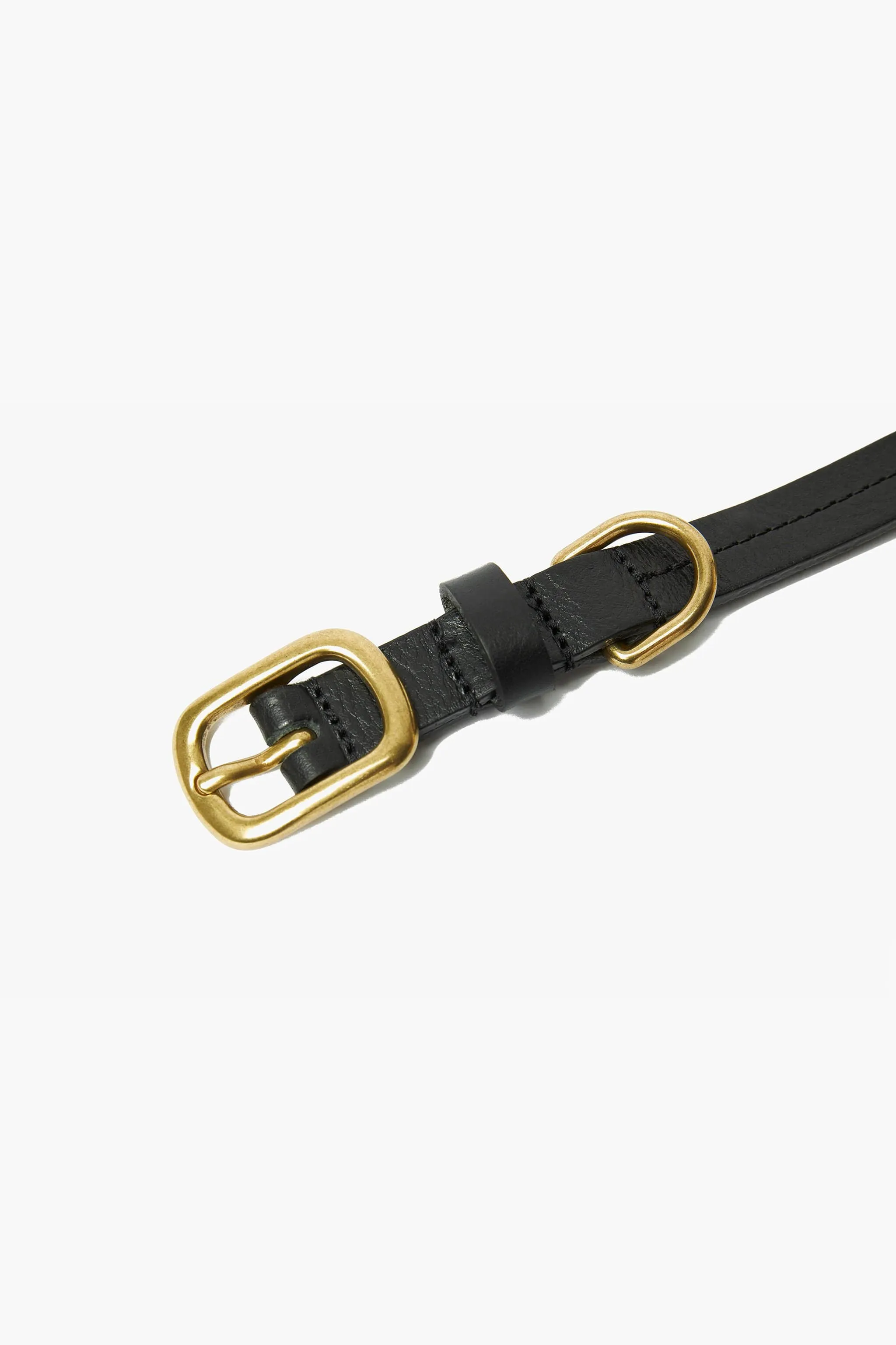Luxury Black Leather Dog Collar with Center Ring, Handmade in the UK