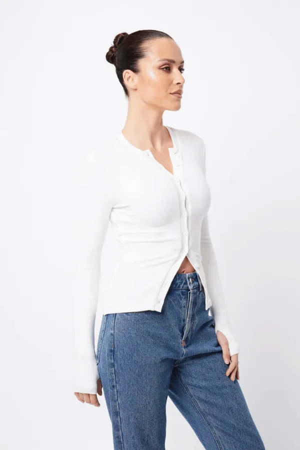 Lyon Cardigan White